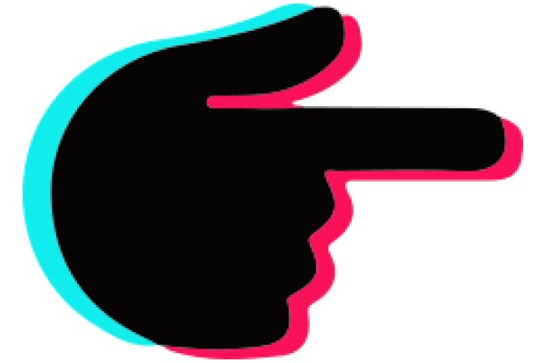 Stylized Pointer Finger Icon with a Pink and Blue Outline