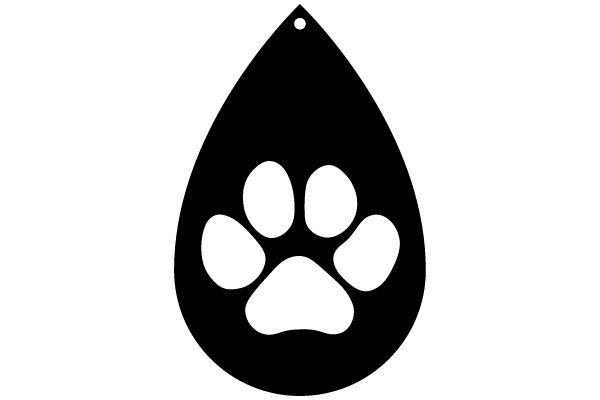 Paw Print in Drop Shape
