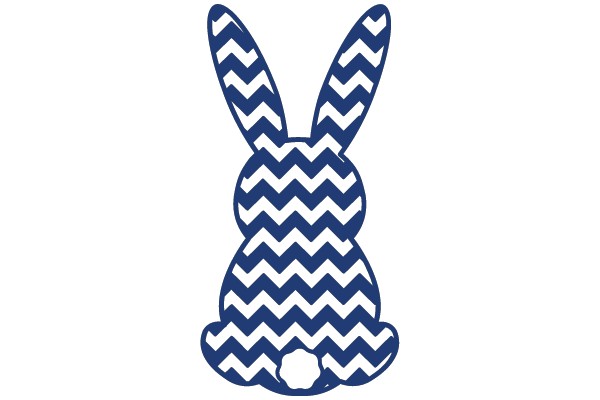 Blue and White Zigzag Patterned Bunny