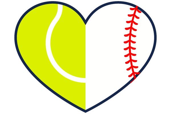 Love for Sports: Tennis and Baseball Hearts