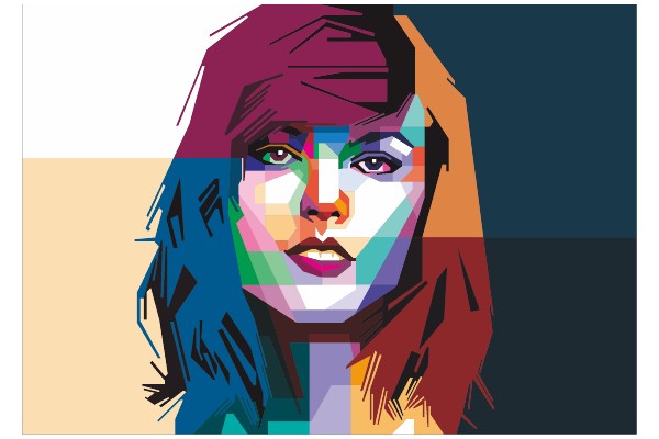Geometric Reflections: A Multicolored Portrait