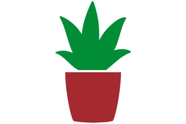 Vibrant Green and Red Flower Icon