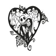 A Timeless Tale of Friendship and Adventure: A Black and White Illustration of Jack Skellington and Sally from The Nightmare Before Christmas