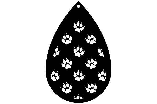 Paw Print Teardrop Pendant