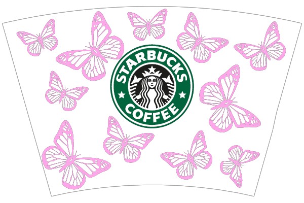 Pink Butterflies and the Starbucks Coffee Logo
