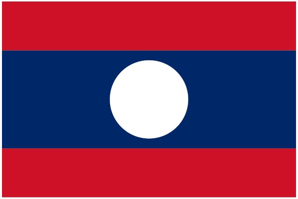 Vibrant Red, White, and Blue Flag with a White Circle