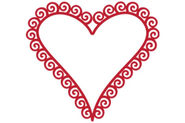 Vibrant Red Heart with Intricate Swirl Design