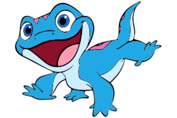 A Friendly Blue Frog with a Big Smile