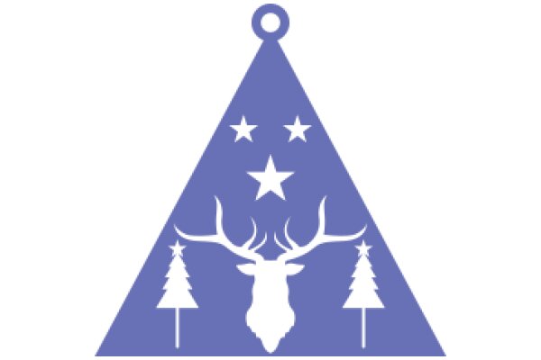 A Festive Symbol of the Holiday Season: A Christmas Tree with a Star and a Deer's Head