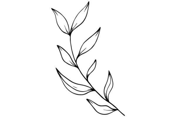 Simplistic Line Drawing of a Plant