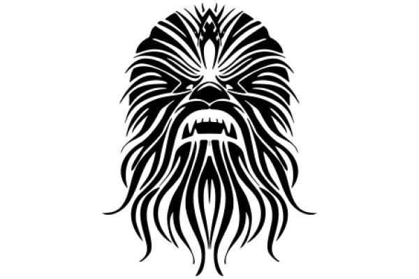 Stylized Portrait of a Furry Creature with a Fierce Expression