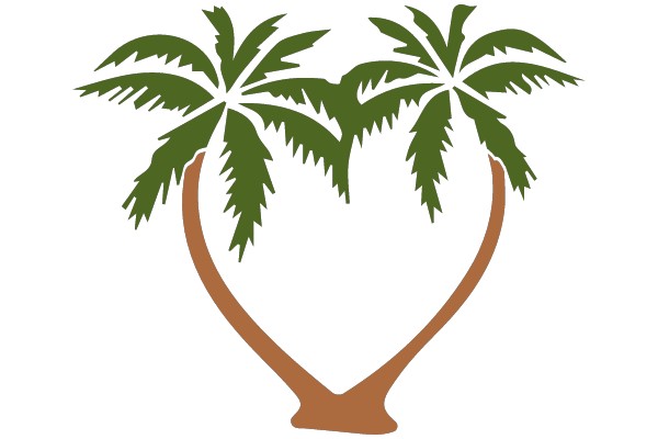 Heart-Shaped Palm Tree Silhouette