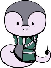 A Whimsical Cartoon of a Snake-like Creature with a Human-like Face, Wearing a Green Jacket and Hat, Sitting on a White Background