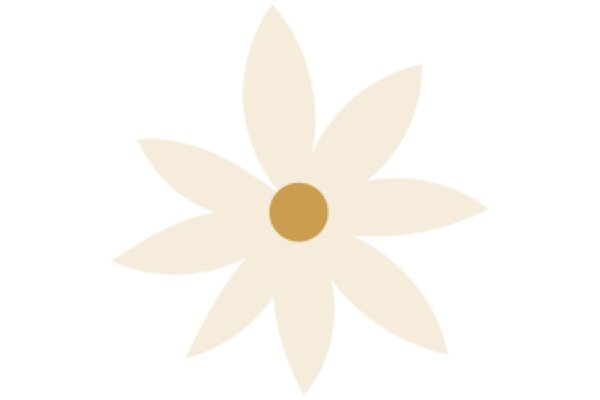 A Simple, Flat Design of a Flower with a Yellow Center