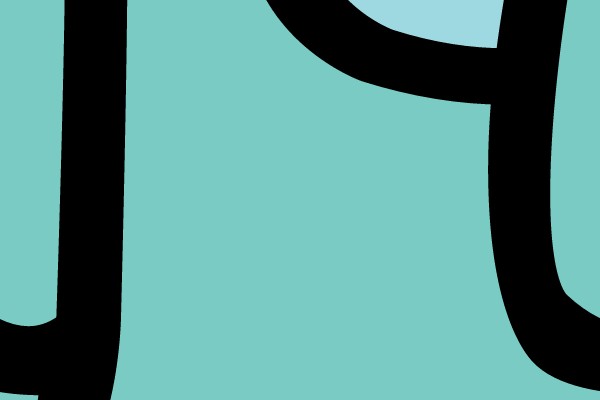 Aqua Green and Black Outline Robot Character
