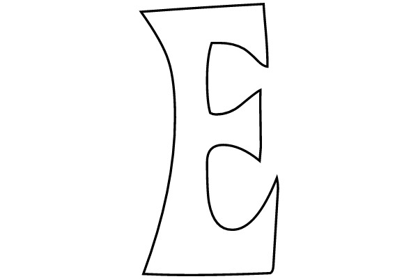 Bold Outline Letter E