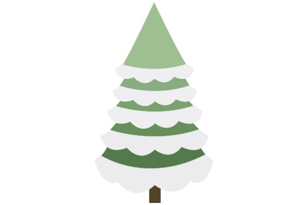 Stylized Christmas Tree Icon with a Brown Base