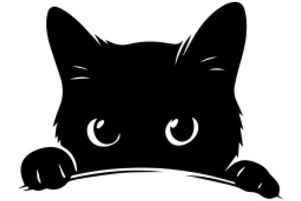 A Silhouette of a Cat Peeking from Behind a Pillow