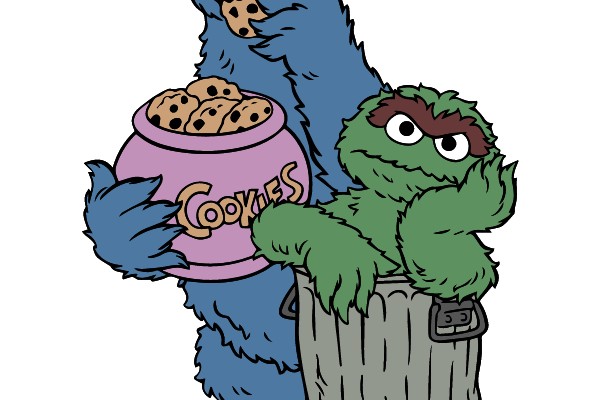 Cookie Monster and Oscar the Grouch