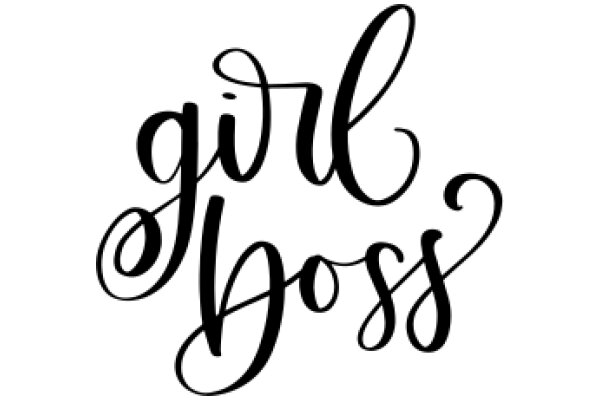 Stylish Black Calligraphy of 'Girl Boss' on a White Background