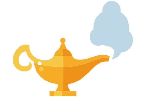 A Whimsical Scene of a Magic Lamp and a Speech Bubble