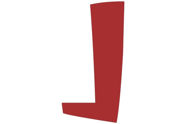 Red 'J'-Shaped Letter on White Background