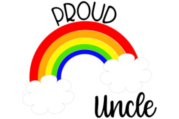 Celebrating Pride with a Colorful Rainbow and the Word 'Proud Uncle' in Black Text