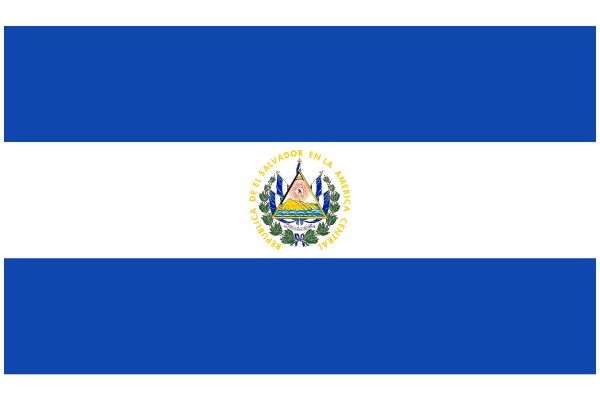 Vibrant Blue and White Flag with a Coat of Arms