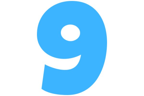 Digital Art: A Smiling Blue Number Nine