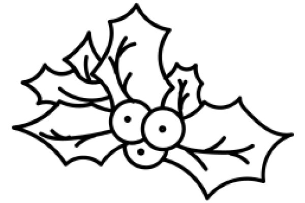 Simplistic Line Drawing of a Christmas Wreath