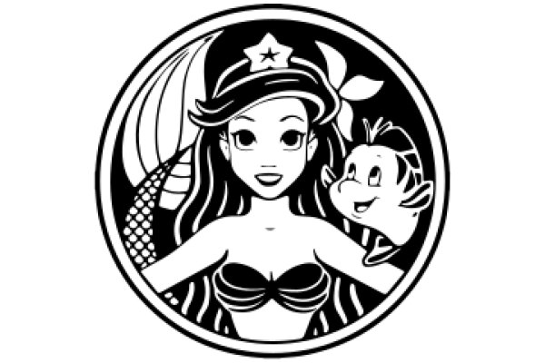 A Whimsical Encounter: A Mermaid and Her Friendly Creature