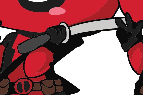 Chibi Deadpool with Sword: Cute and Deadly