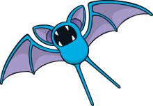 Vivid Blue Bat with a Friendly Face