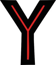 Stylized Letter Y with a Red Line