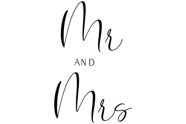 Elegant Typography: A Stylish Display of 'Mr and Mrs' in a Modern Calligraphy Style