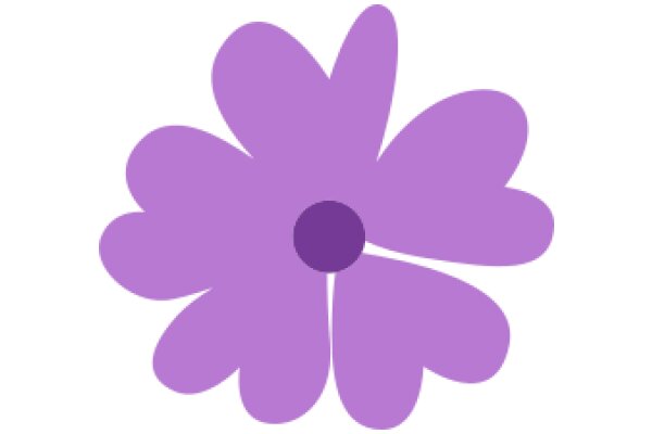 Stylized Purple Flower with a Single Purple Center