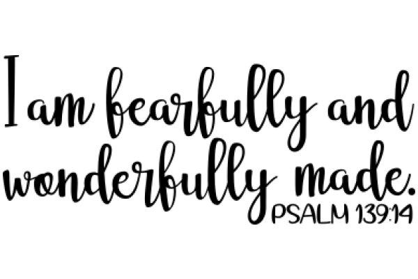 Inspirational Quote: Fearfully and Wonderfully Made, According to Psalm 139:14