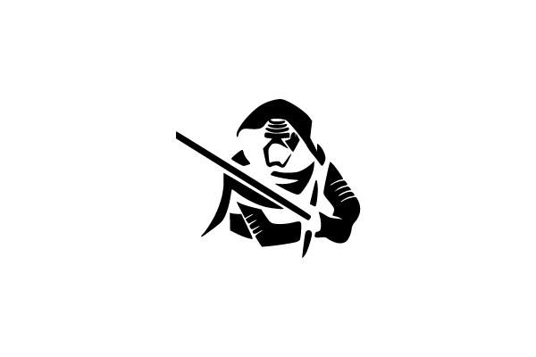Swordsman in Monochrome Silhouette