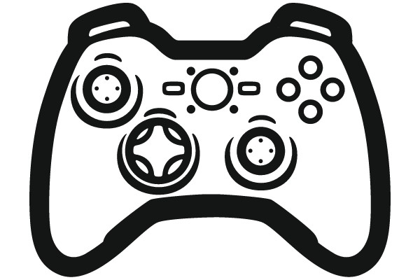 Classic Game Controller Line Art