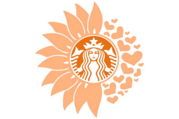 Stylish Starbucks Logo with Sunflower Design and Heart Shapes