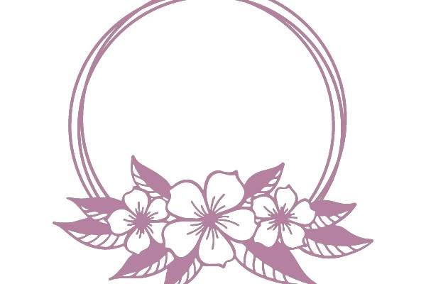 Floral Wreath with Double Circle Frame