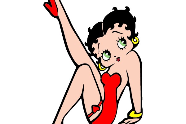 Betty Boop in a Red Dress and High Heels
