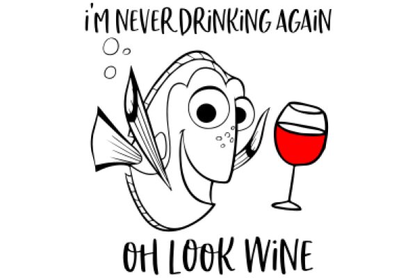 Oh Look Wine: A Whimsical Cartoon of a Fish Enjoying a Glass of Wine