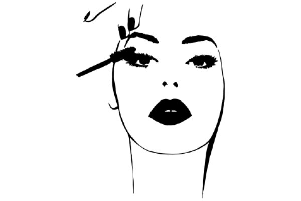 Portrait of a Woman with Eyeliner and Lipstick