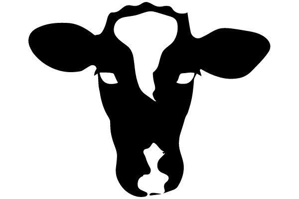 Silhouette of a Cow's Head with Horns