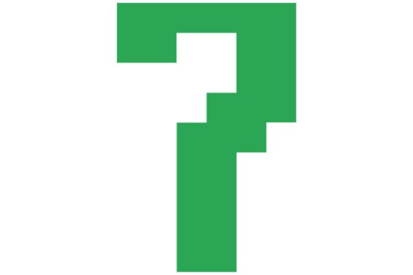 Simplistic Digital Art: A Green Number Seven