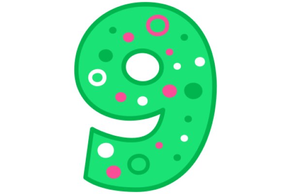 Vibrant and Friendly: A Colorful Illustration of the Number Nine