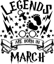 A Stylish Black and White Poster for the 'Legends Are Born in March' Event