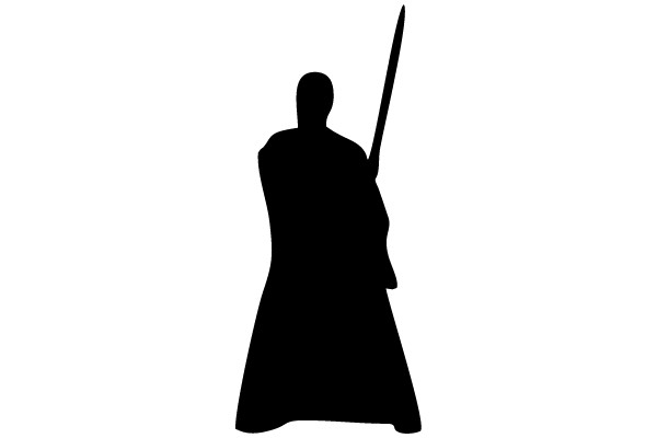 Silhouette of a Figure with a Sword
