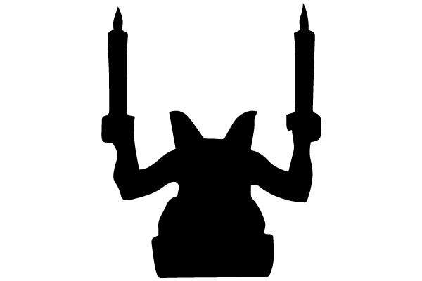 Silhouette of a Human Figure Holding Candles